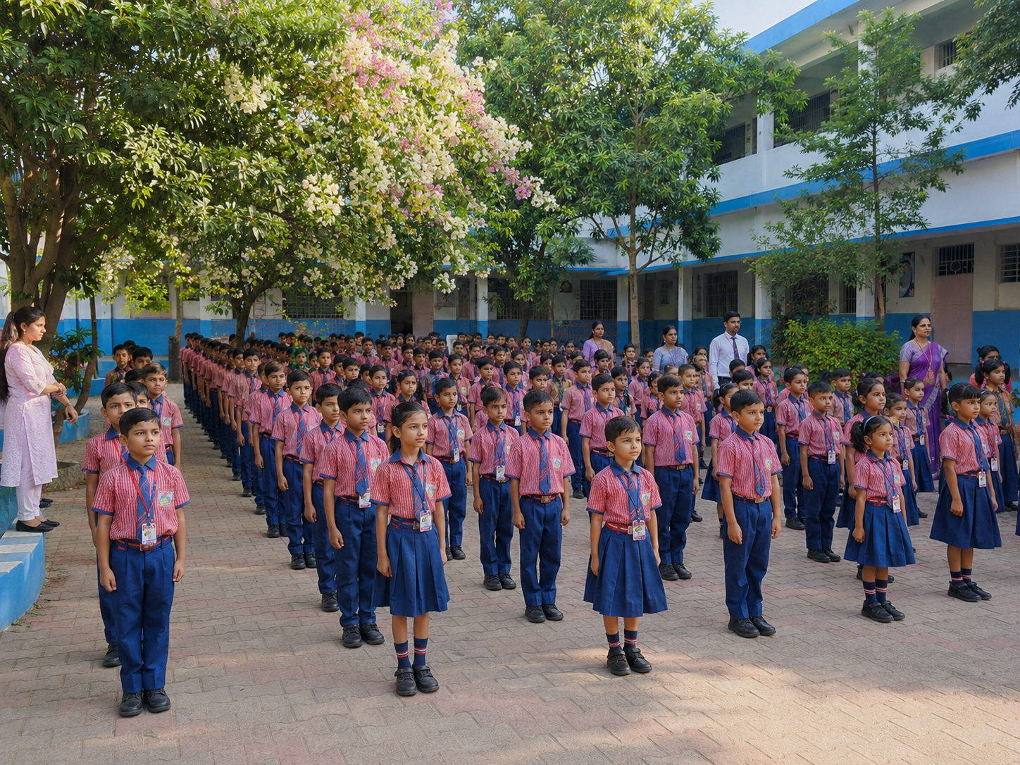 A disciplined school assembly on campus &mdash; VISION Z ACADEMY